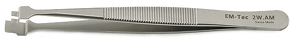 50-001412-M2N-EM-Tec 2W-AM-tweezer.jpg EM-Tec 2W.AM precision wafer handling tweezers for Ø 2inch/51mm, anti-magnetic stainless steel